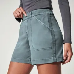 Women's Shorts Summer Fashion High Elasticity Shorts With Pockets Casual Pants - Sea Blue - View 1