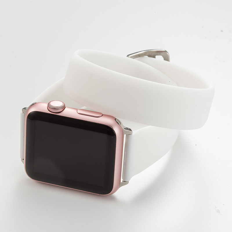 Double Circle Silicone Solid Color Iwatch Strap