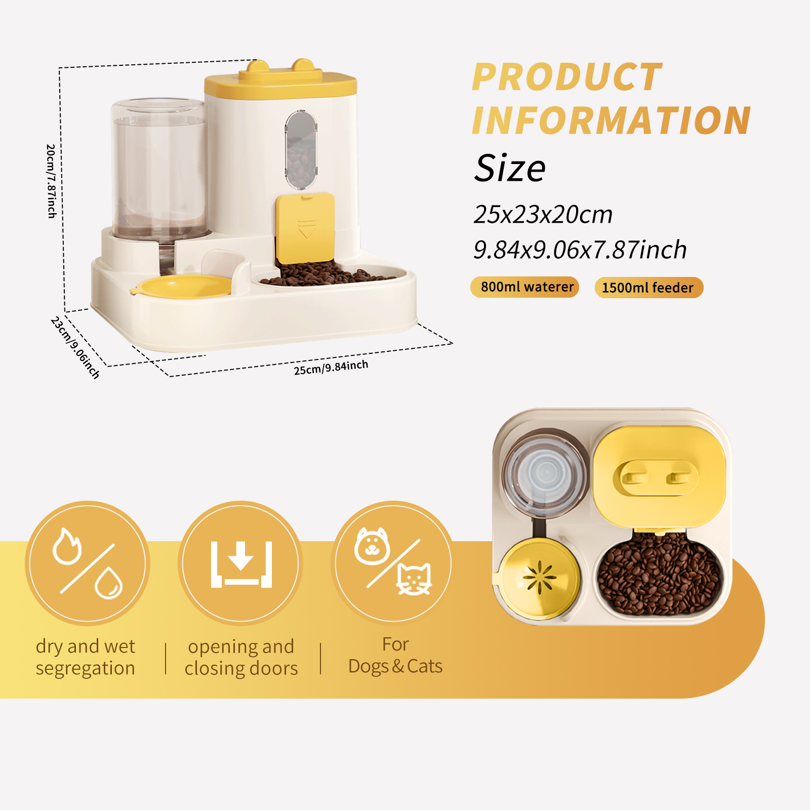 Distributeur de Nourriture pour Animaux 2-en-1, Indispensable pour Avoir les Mains Libres, Assure une Alimentation SaineEX-STOCK Canada