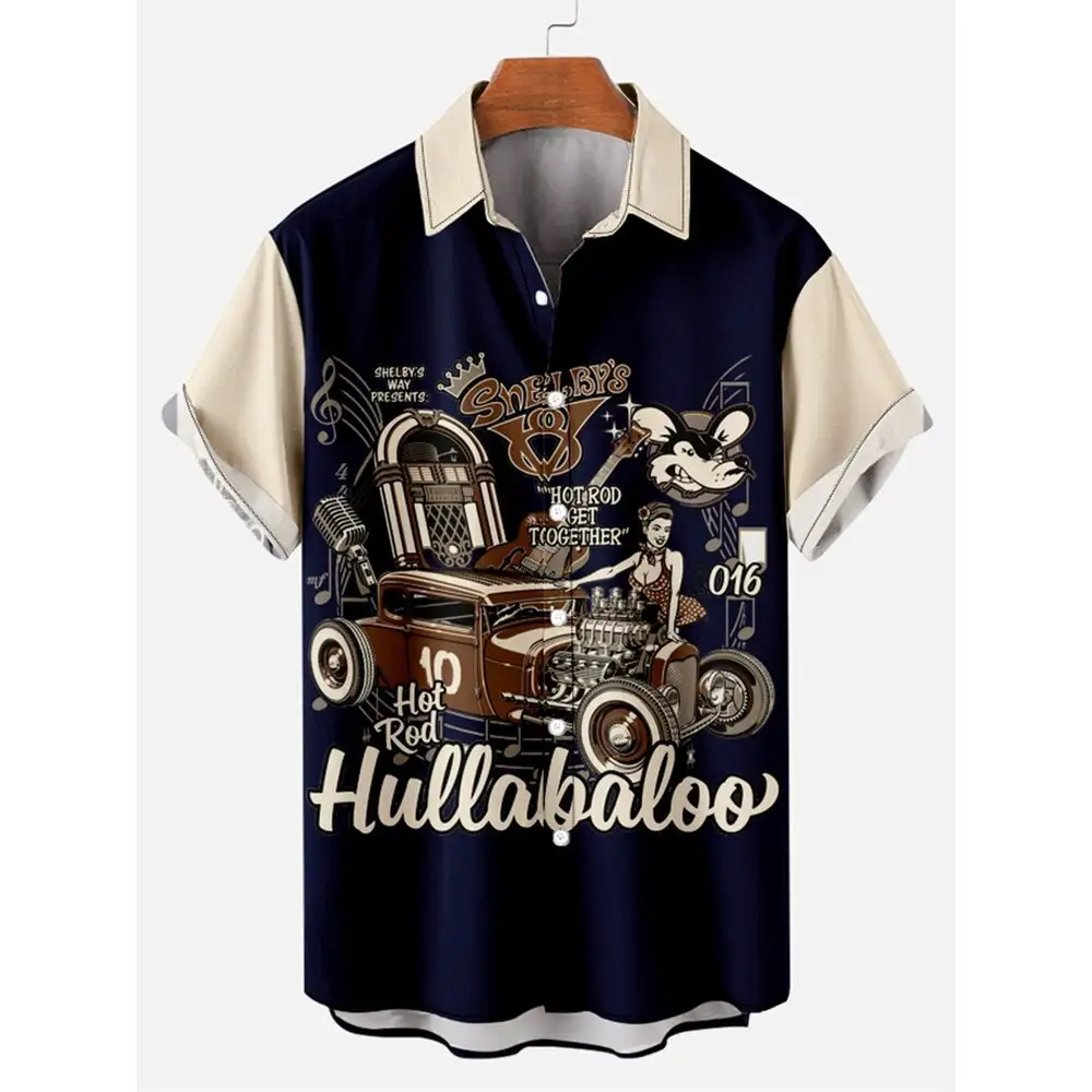 Hawaiian Shirt 66 Road Print European