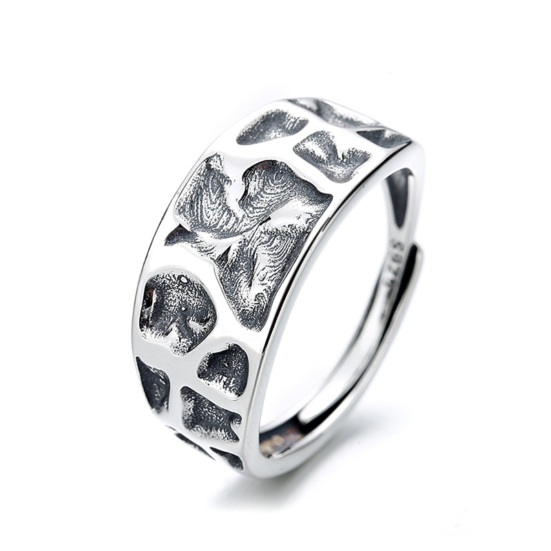 Sterling Silver Irregular Bump Meteorite Ring