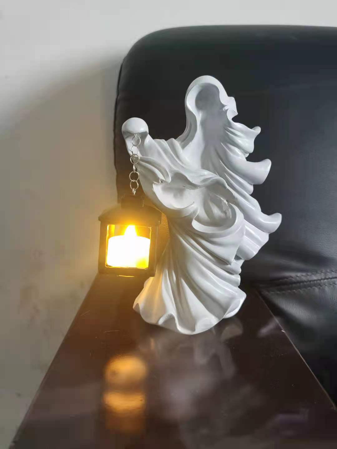 Lantern halloween resin ornament lantern witch (white)