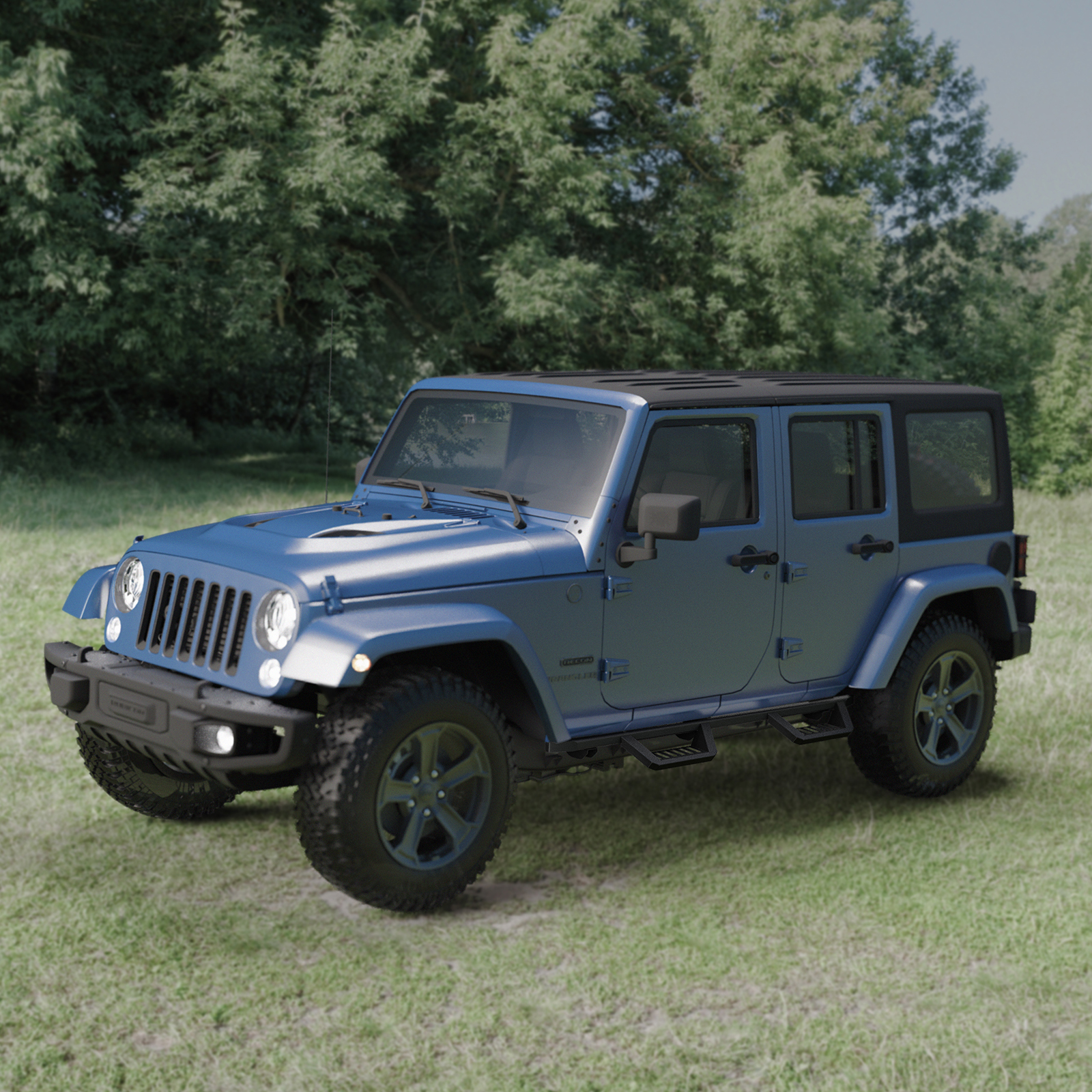 Bars Running Boards Compatible With Wrangler JK 4 Doors