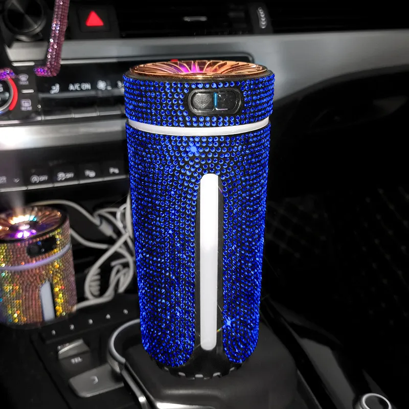 Luxury Diamond Car Humidifier LED Light Car Diffuser Auto Air Purifier Aromatherapy Diffuser Air Freshener Car Accessories For Woman – image 7