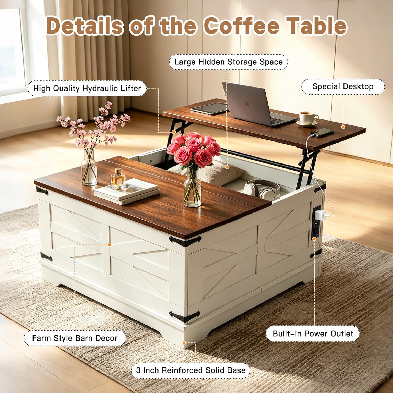 Lift Top Coffee Table, picture 4 of 5