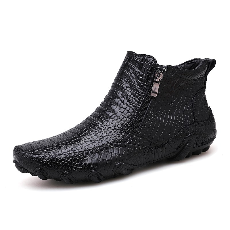 Title 13, Black British style mid-cut boots