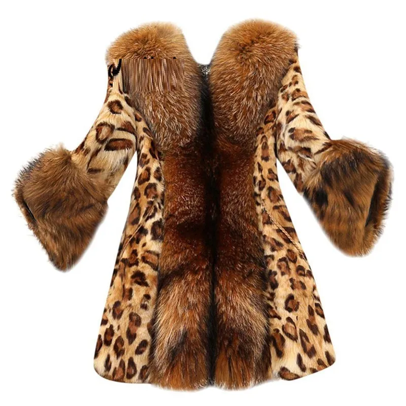 Mid Length Leopard Print Coat In Autumn And Winter For Women - Leopard Print