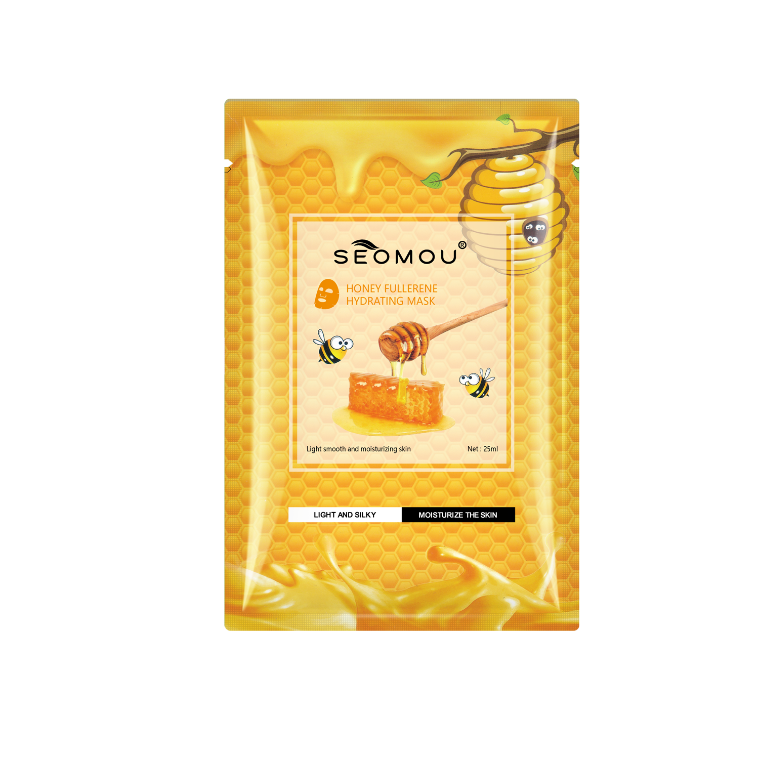 Honey Fullerene Water Locking Facial Mask  1PCS 10 Sheets