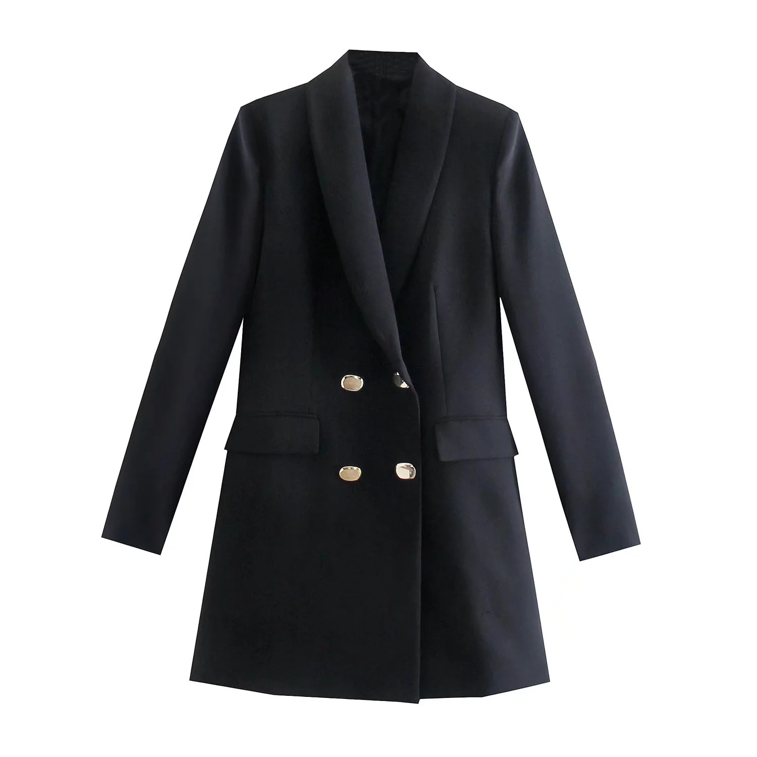 Title 16, Solid Color Double Breasted Graceful Suit Jacket