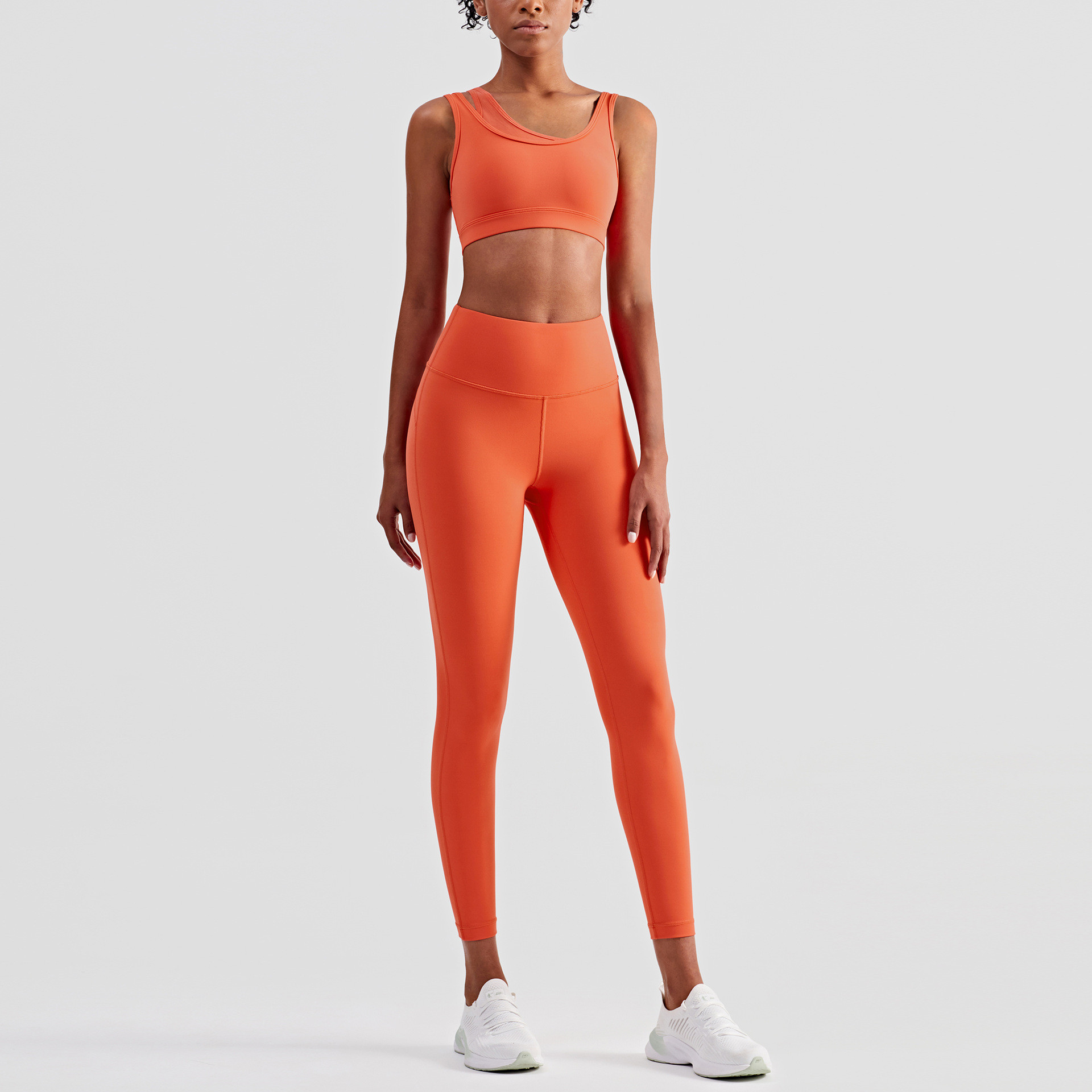 Mesh Stitching Sports Vest High-waist Hip-hip Leggings Yoga Clothing Suit