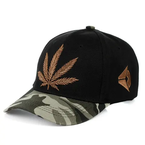 Simple Green Maple Leaf Hemp Caps Men and Women