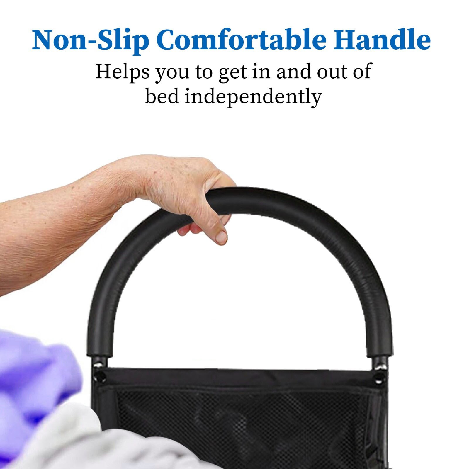 Bed Assist Safety Rail Adjustable Mobility Aid With Detachable Storage Pouch UK — image 3
