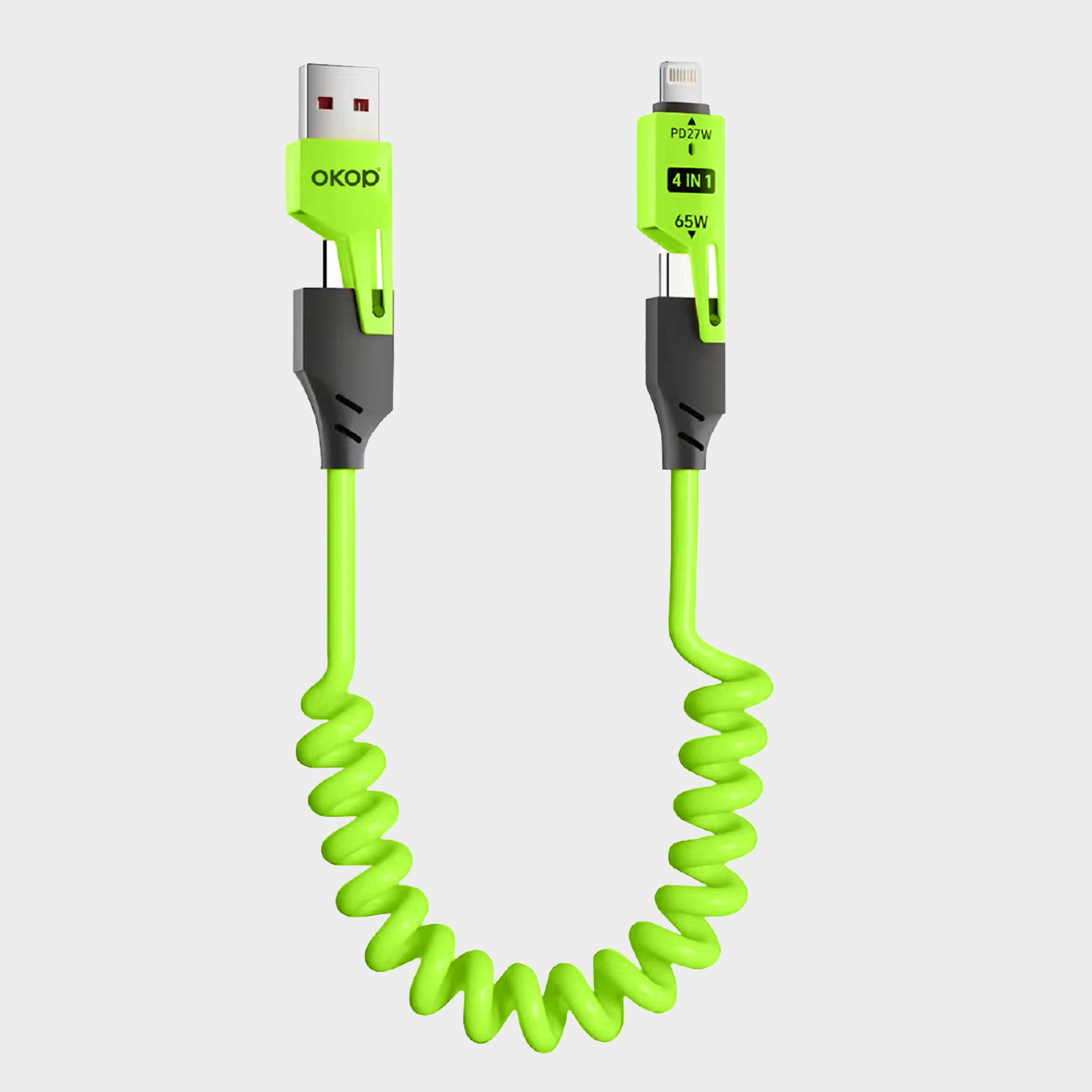 KP-314 3-in-1 4-in-1 65W Retractable Charging Cable Fast Charging For Appl Huawe Cross-Border Product