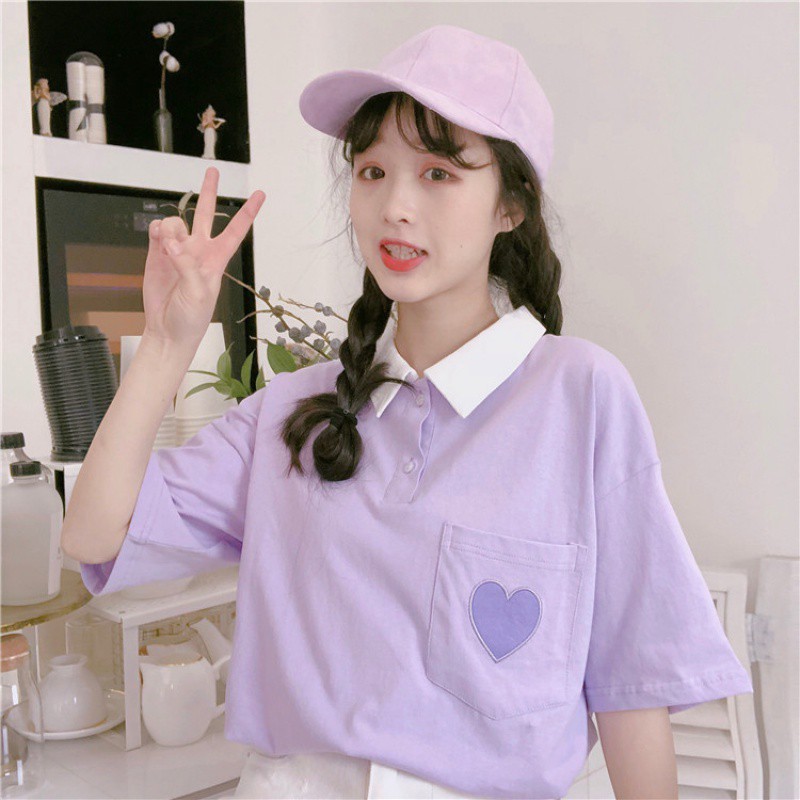 Title 4, Loose Top Short-Sleeved T-Shirt Love POLO Shirt