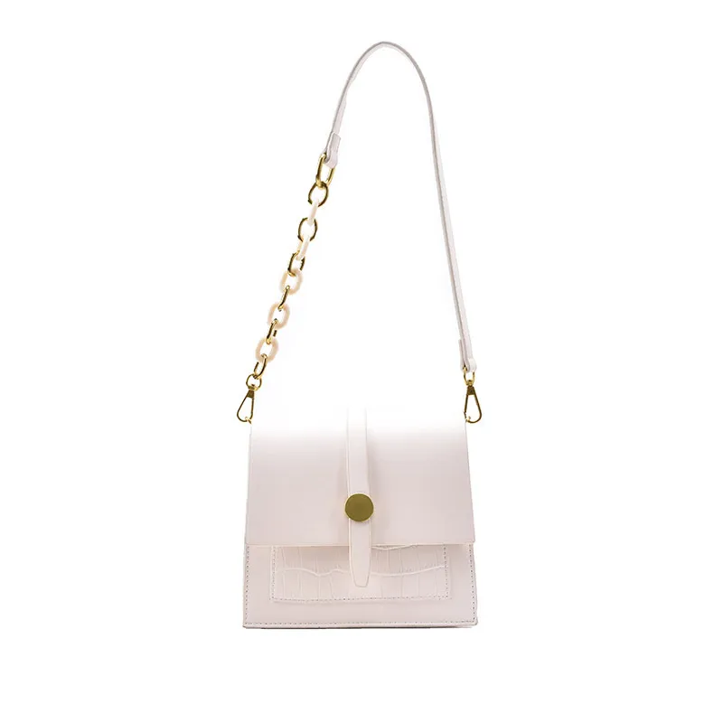 Female Bag New Style Western Style Single Shoulder Messenger Bag Texture - White