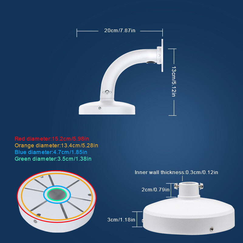 6 Inch Base Wall Mount Bracket For Dome Cameras IP CCTV Universal Pole Holder — image 6