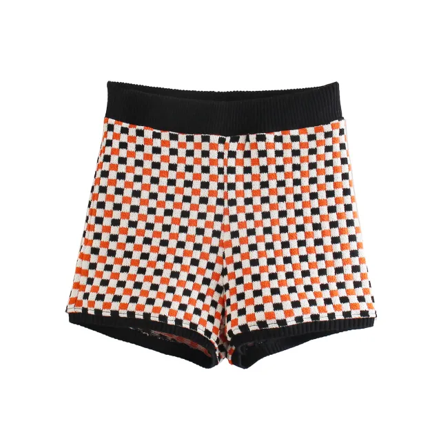 Patchwork Retro Check Vest Vest Sweater Shorts - Shop at LoveMi