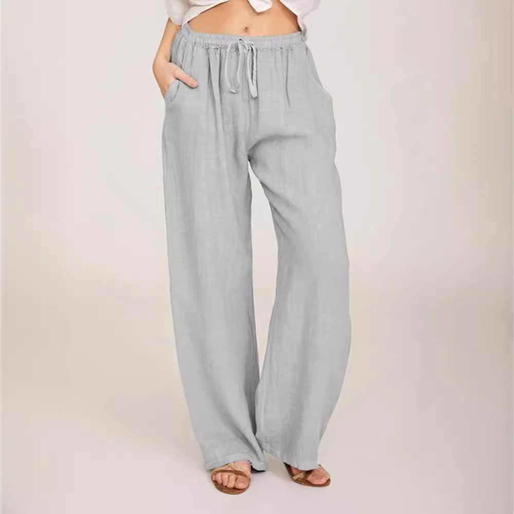 Title 6, Pantalon de yoga ample en coton et lin pour fem...