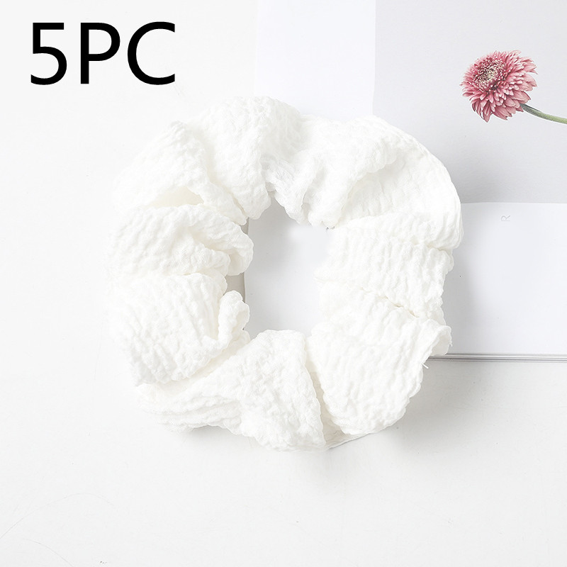 Puff large intestine hair circle fabric in White 5PC