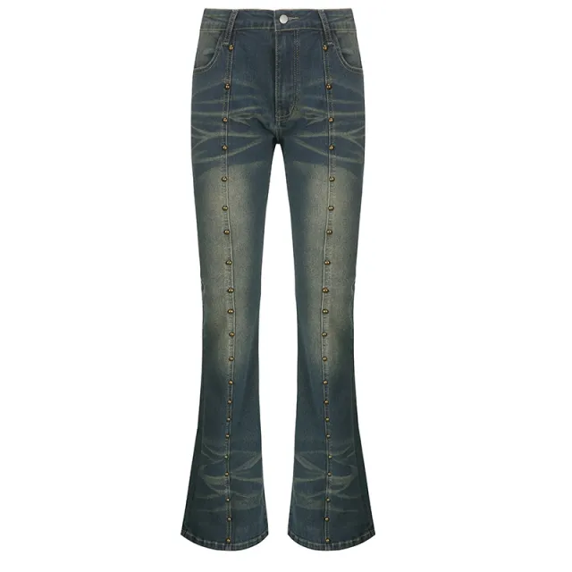 Rivet Slightly Popped Skinny Jeans Blue - Shop at LoveMi