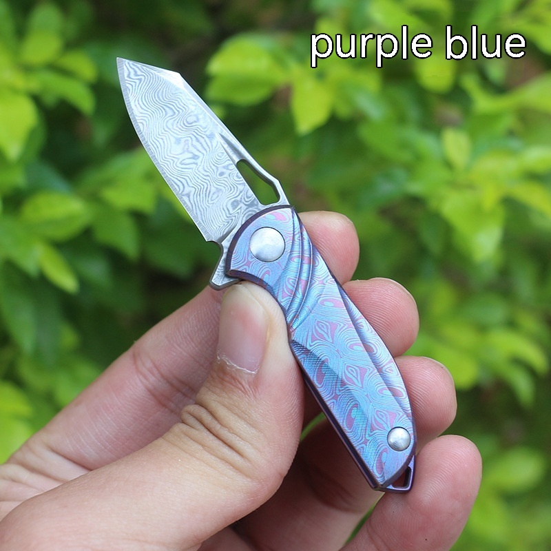 Title 4, Mini Damascus Folding Knife Gift