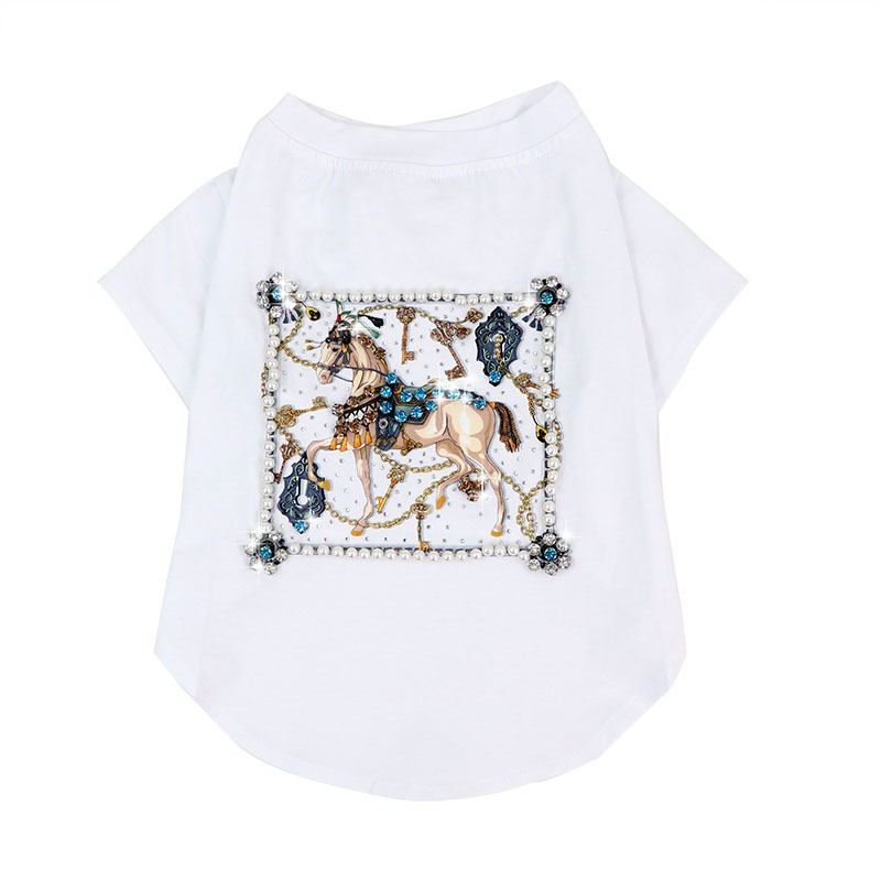 Title 1, Schnauzer Teddy Zomer T-shirt Dun Witte Paard I...