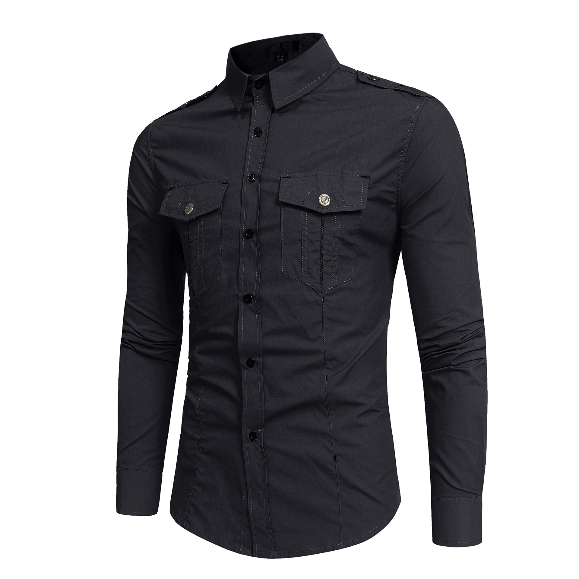 Men's Casual Cotton Workwear Long-sleeved Shirt