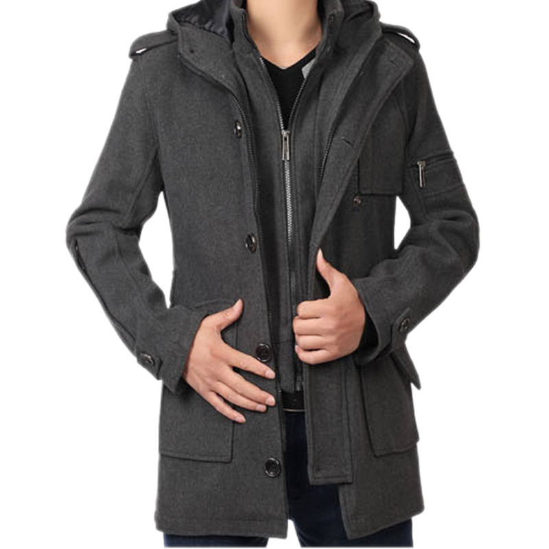 Men's Winter Thick Windbreaker Mid-length Slim Fit