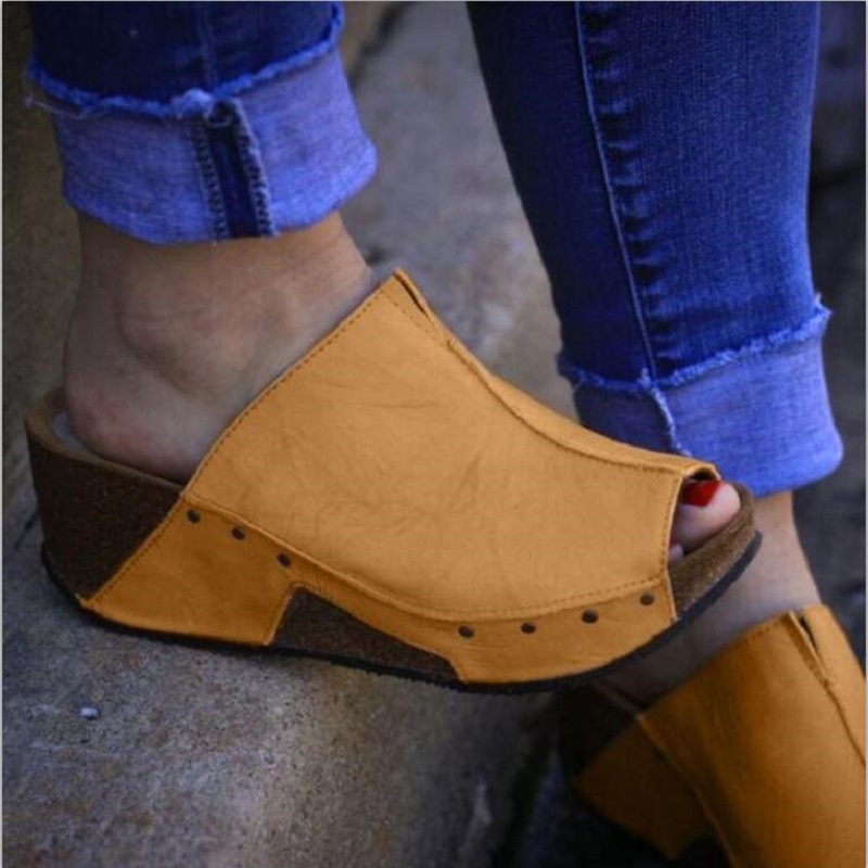 Foreign Trade New Style Fish Mouth Thick-soled Women's Shoes Large Size Sandals And Slippers