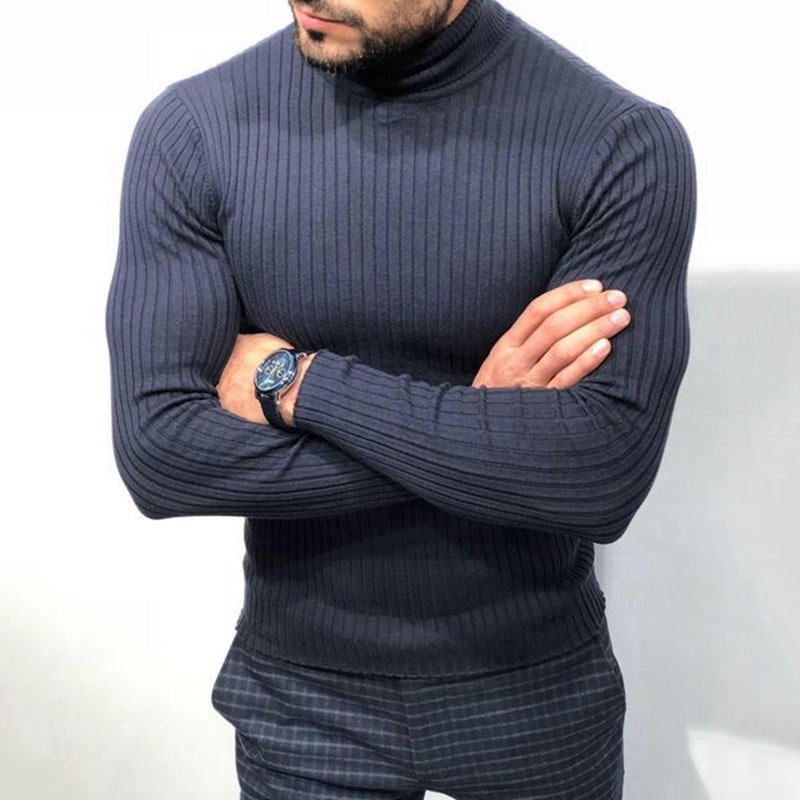 New High-necked Black Sweater Long-sleeved Underlay