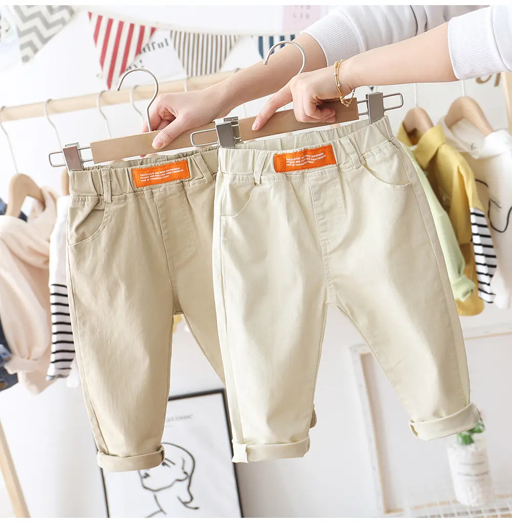 Solid Color Casual Pants Children's Baby Stretch