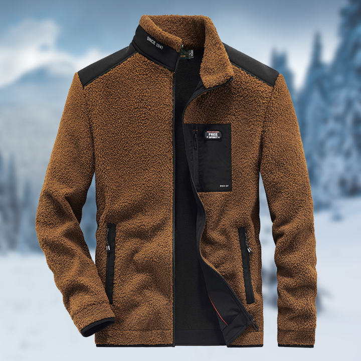 New Solid Color Warm Stand Collar Fleece Jacket