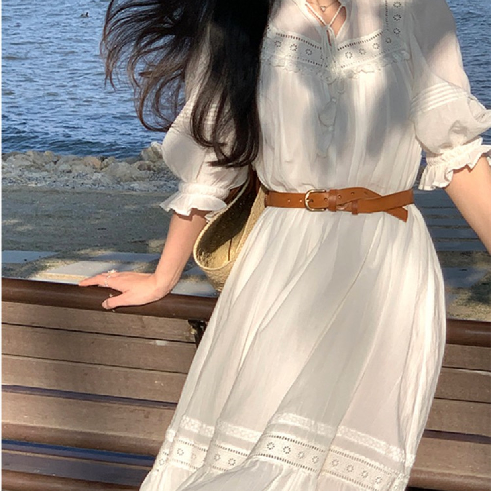 Puff-Sleeve Retro Dress, picture 2 of 5