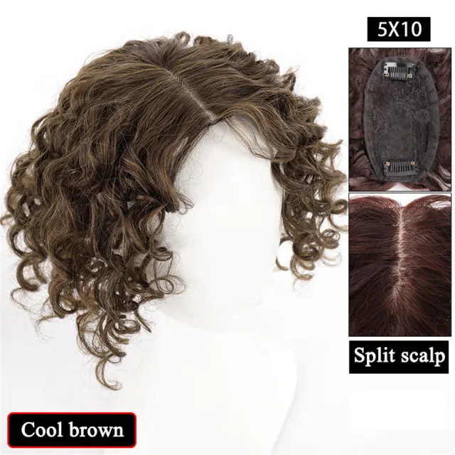 Women's Fashion Simple Curly Hair Wig Set Cold Brown - Shop at LoveMi