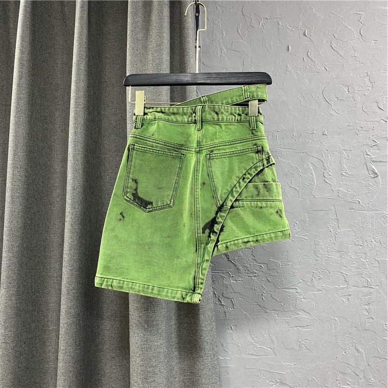 Women's Personalized Double Waist Design Pants Green - Shop at LoveMi