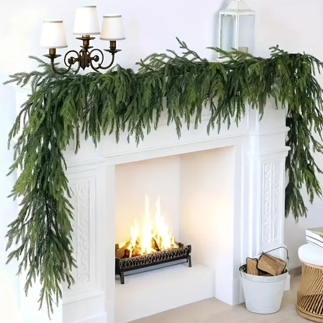1 Piece1.8m Green Artificial Pine Branch Wreath Perfect For Christmas, Holiday Fireplace And Window Decorations, For Indoor,outdoor Use 1Tzfzst... 1Tzfzstpc081 - Shop at LoveMi