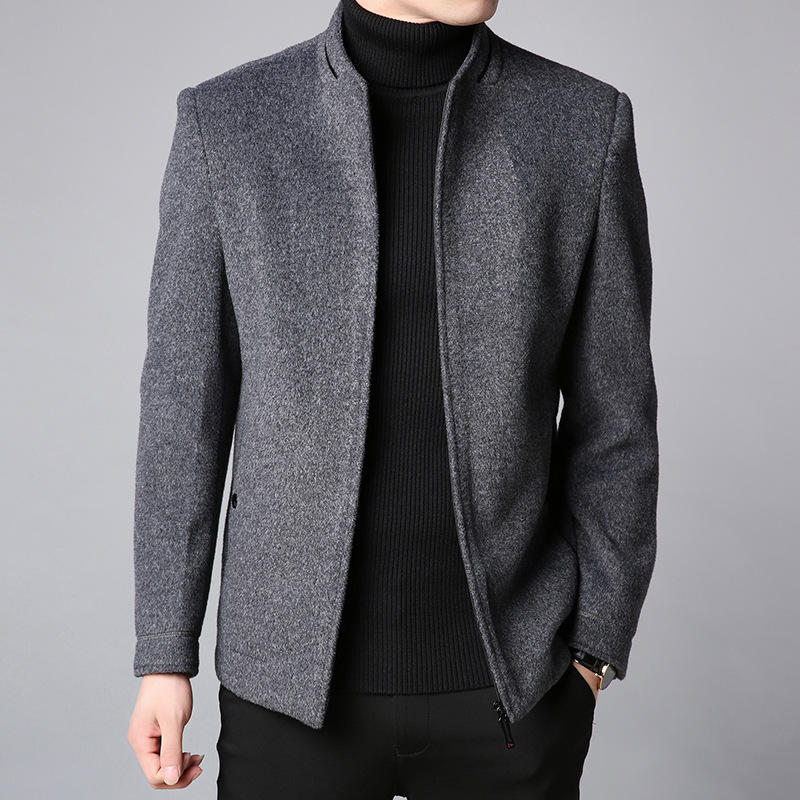 Title 5, Winter new mens short woolen coat with stand c...