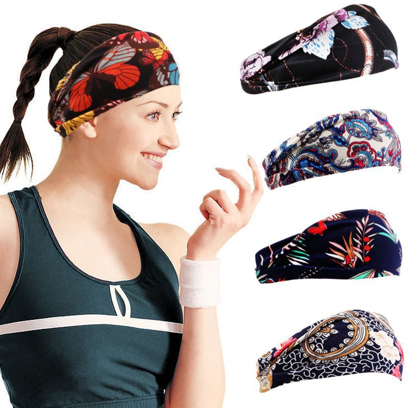 European And American Ladies Printed Sports Headband Yoga