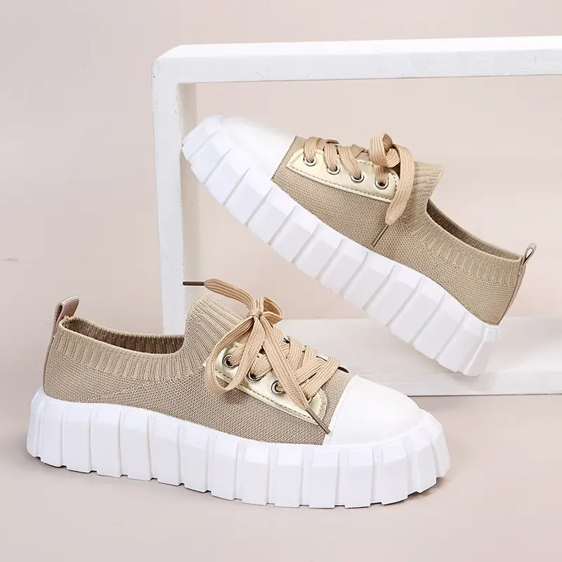 Women's Spring New Retro Round Toe Lace-up Biscuit Shoes