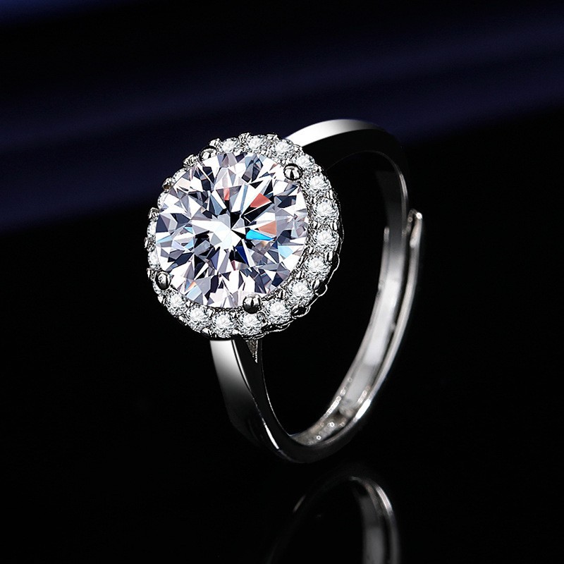 naiste klassikaline 1 karaat moissaniidisõrmus kuuehambaga