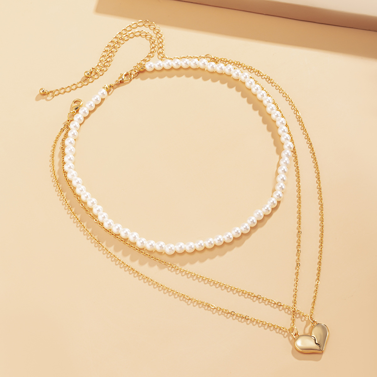 Sweet And Cool Trend Geometry  Love Set Necklace