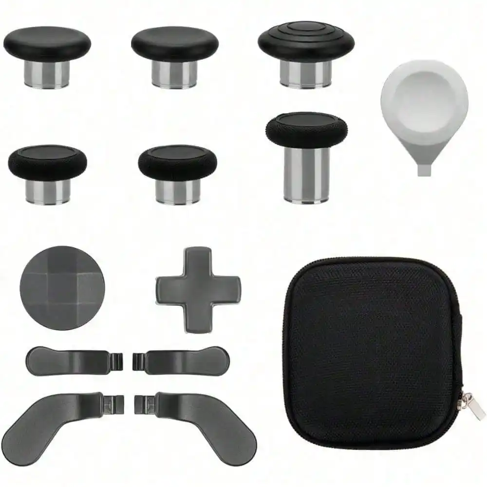Elite 13 In 1 Metal Thumb Sticks Series, 2 Controller Accessory Sets, Gaming Accessory Replacement With Metal Mod 6 Swap Joysticks, 4 Paddles, 2 D Pads, 1 Tool