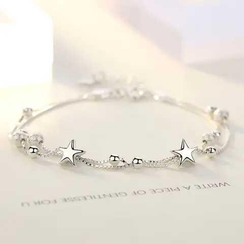 Star Bracelet Women Sterling Silver Korean Style Simple