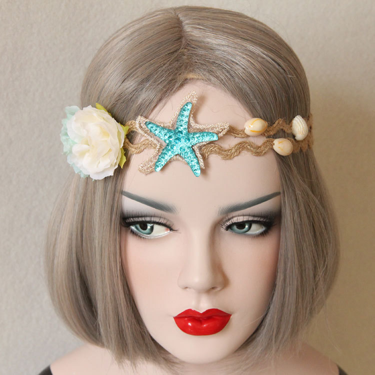 Title 3, Beach Vacation Starfish Flower Shell Hair Band ...