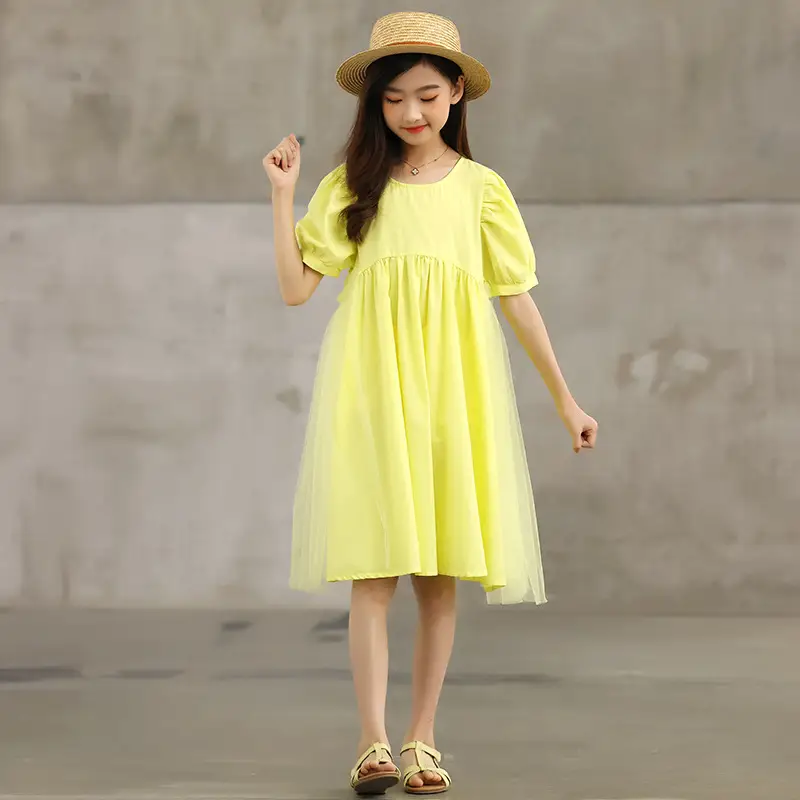Girls Dress Summer Cotton Long Skirt Over The Knee