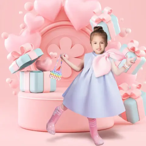 Girls' Tank Top Dress Fashion Light Luxury Bow