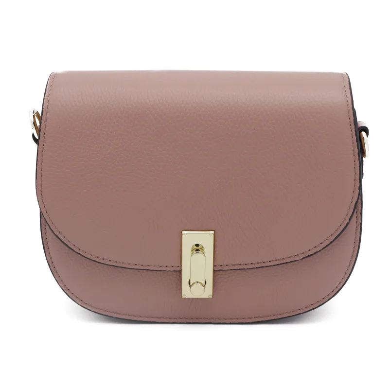 Korean Version Single Shoulder Crossbody Women's Bag Genuine Leather - Pink