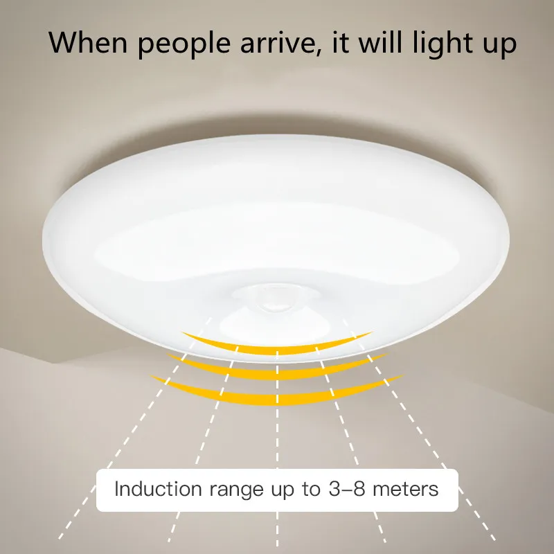 Human Induction Ceiling Lamp Infrared Garage Lamp Cloakroom Balcony Lamp Rechargeable For Easy Installation