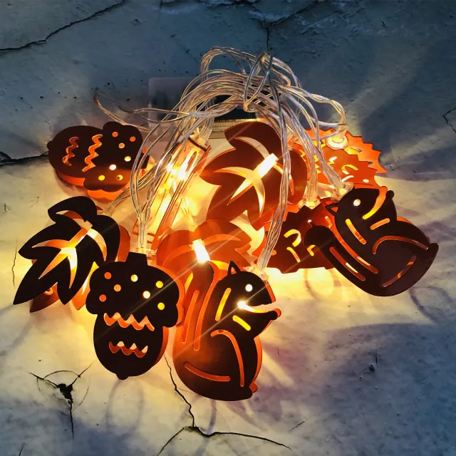 Hedgehog Maple Leaf Pine Cone Light String Combination - Shop at LoveMi