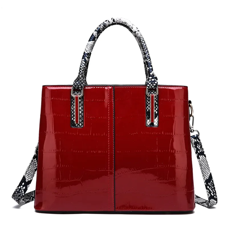 Snake Pattern Platinum Bag New Pattern Female Bag Fashion Female Handbag - Red